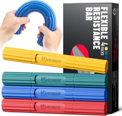 FitBeast Barra de terapia flexible, barra de terapia de codo de tenista, ideal para aliviar el dolor de tendinitis y mejorar la fuerza de agarre,