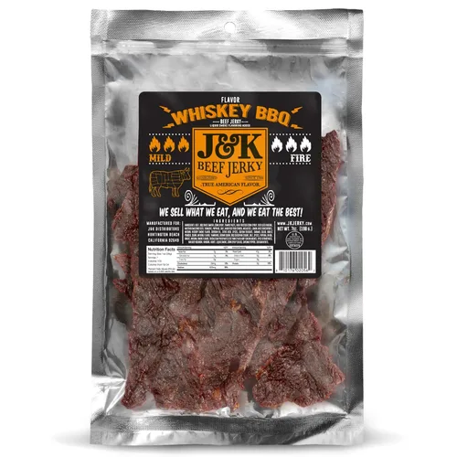 Miniatura 13 de J&K - Cecina de pechuga de res – Sabor BBQ – Hecho a mano en lotes pequeños hechos en Estados Unidos – Aperitivo audaz y ahumado – Bolsa grande de 7