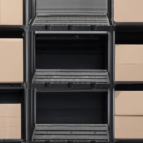 Miniatura 5 de Gracious Living Estantes de almacenamiento de carga ligera, Organizador de estante ventilado Knect-A-Shelf con 4 estantes para el hogar, garaje, 4
