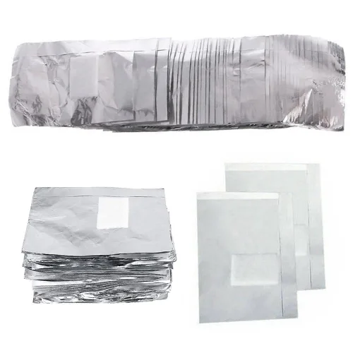 Miniatura 2 de 200 piezas de envoltorios de papel de aluminio para quitar esmalte de uñas con almohadillas de algodón, gel para uñas, herramienta de remoción