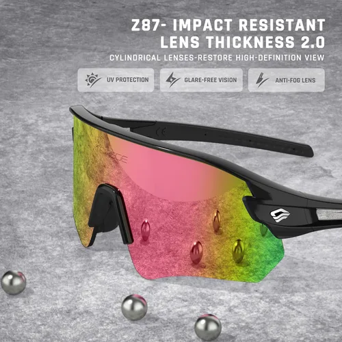 Miniatura 3 de TOREGE Z87 - Gafas de sol para hombres y mujeres, ciclismo, pesca, correr, conducir, béisbol, antiniebla, gafas de sol deportivas, protección UV