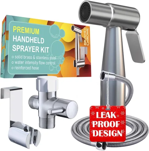 Pulverizador de bidé de alta calidad – Pulverizador de chorro de mano para inodoro | Presión de agua ajustable | Pulverizador de acero inoxidable a