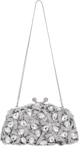 Miniatura 6 de MOSSMON Bolso de noche de lujo con diamantes de imitación de cristal