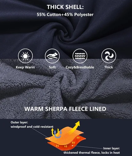 Miniatura 52 de GEEK LIGHTING Sudadera con capucha y cremallera para hombre, forro polar, chaqueta gruesa con capucha para invierno, cálida sudadera atlética