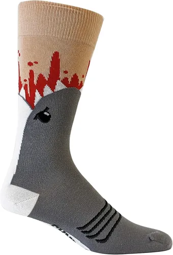 Miniatura 8 de Crazy Dog T-Shirts Calcetines de ataque de tiburón para hombre, divertidos gráficos de mordida de mandíbulas con patrón divertido, regalo de broma