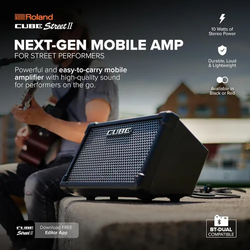 Miniatura 2 de Roland Cube Street II Amplificador estéreo portátil alimentado por batería Ideal para artistas callejeros Soporta micrófonos, instrumentos