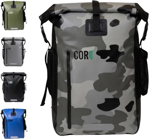 COR Surf Mochila impermeable con funda para laptop | Senderismo resistente, mochila seca para kayak | Cierre enrollable (camuflaje de 40 litros)