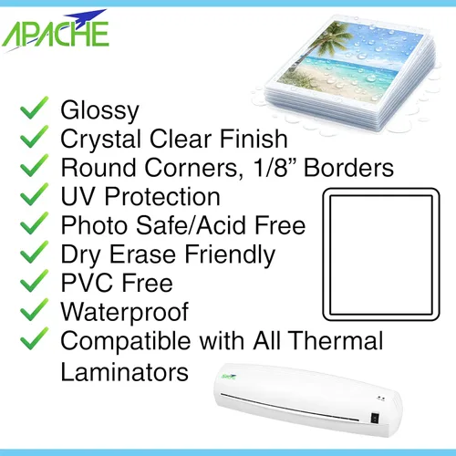 Miniatura 4 de Apache Map Banner Size Laminating Pouches, 3 Mil, 5 Pack, 18 x 120 Inch Pouch Size Laminating Sheets, Thermal Laminator Compatible, Super Clear