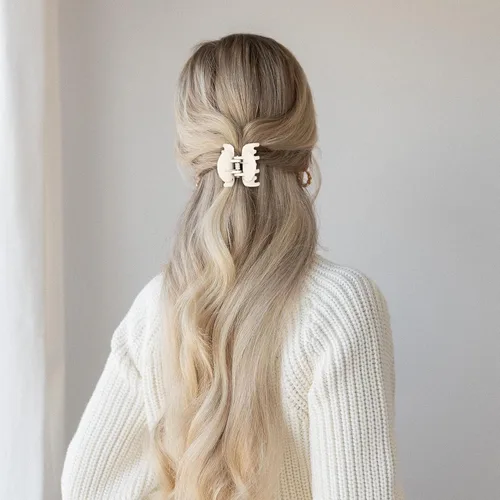 Miniatura 7 de DEEKA Clips de cabello pequeñas con garras para cabello fino, paquete de 4, fila doble de dientes, 4 cm de diámetro, tamaño mediano, mate