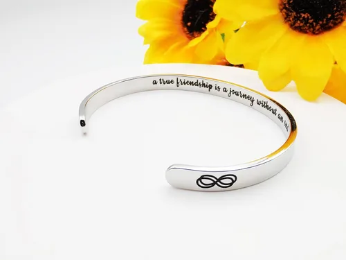 Miniatura 372 de Pulseras inspiradoras para mujer, joyería de acero inoxidable, con refranes, pulsera motivacional con mensaje oculto, pulseras grabadas para mejor