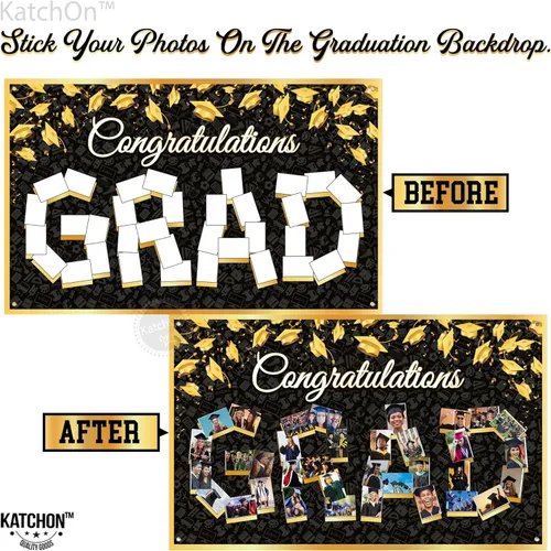 Miniatura 5 de KatchOn, Cartel de fotos de graduación de felicitaciones – Xtralarge, 72 x 44 pulgadas Cartel de fotos personalizado de graduación Fondo
