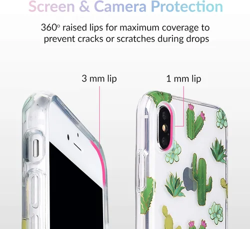 Miniatura 3 de Velvet Caviar Compatible con iPhone Xs Max Funda Cactus para mujeres y niñas - Lindas fundas protectoras transparentes para teléfono Cactus