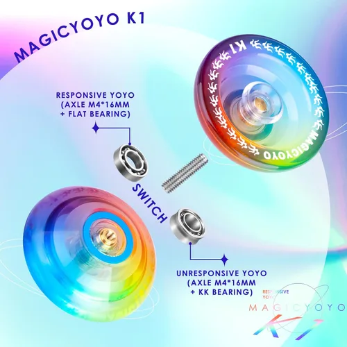 Miniatura 3 de MAGICYOYO Responsive YoYo K1-Plus para niños principiantes con bolsa de almacenamiento Yoyo + 12 cuerdas de Yoyo y guante de regalo