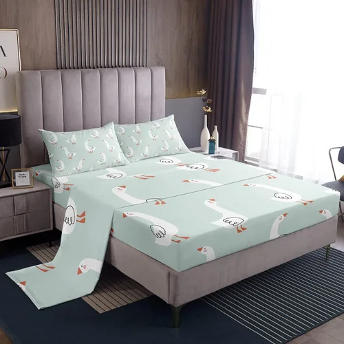 Miniatura 46 de Erosebridal Juego de sábanas para niños y niñas, diseño de pato amarillo, diseño de patos de dibujos animados, juego de ropa de cama de granja