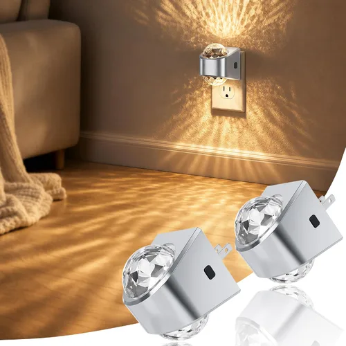 Miniatura 16 de JandCase Luces nocturnas enchufables a la pared, proyector de estrellas, luz nocturna de galaxia automática 3CCT, enchufe con sensor de luz