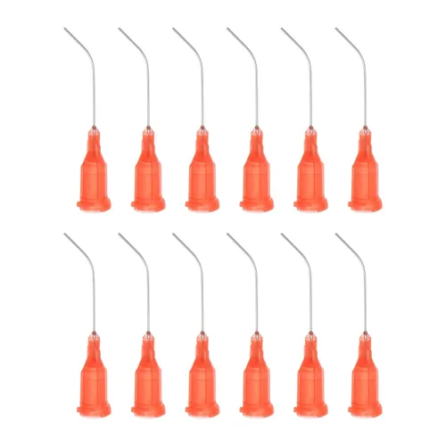 Miniatura 17 de HARFINGTON 12 piezas de agujas dispensadoras de punta roma, puntas dispensadoras curvadas de 30 calibre a 45 grados, 1 pulgada de ángulo