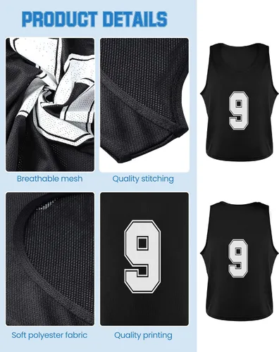 Miniatura 4 de Silkfly Paquete de 24 Chalecos de práctica de equipo juvenil de Pinnies Scrimmage, chaleco de entrenamiento de práctica de baloncesto