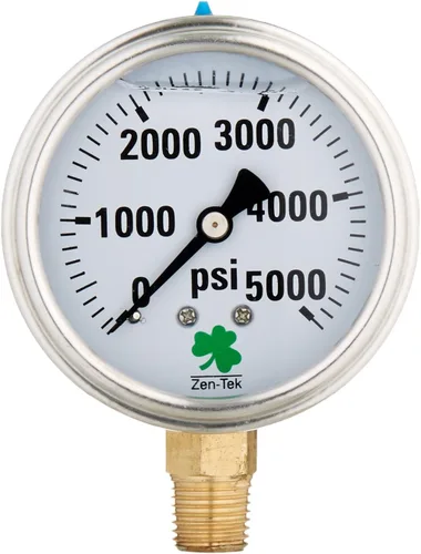 Miniatura 13 de Zenport LPG4000 Zen-Tek Medidor de presión relleno de líquido de glicerina, 4000 PSI