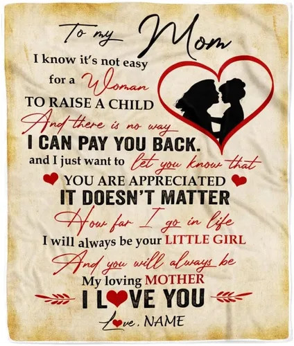 Miniatura 44 de Manta personalizada con texto en inglés «To My Mom from Daughter Wolf I Am Because You are Mom», para cumpleaños, día de la madre, Navidad, manta