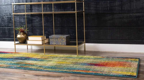 Miniatura 3 de Unique Loom colección Lyon - Alfombra abstracta y moderna, Polipropileno, Azul (multi/blue)