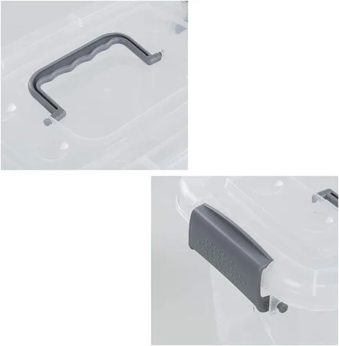 Miniatura 3 de Readsky Caja de plástico transparente de 5 L con tapas y asa, 6 paquetes