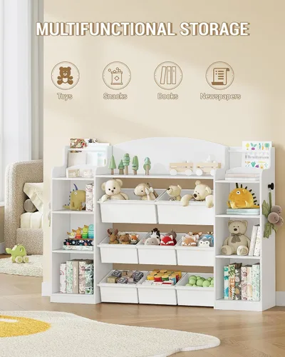 Miniatura 4 de Hzuaneri Organizador de almacenamiento de juguetes, estante de juguetes con 8 contenedores de almacenamiento, almacenamiento de sala