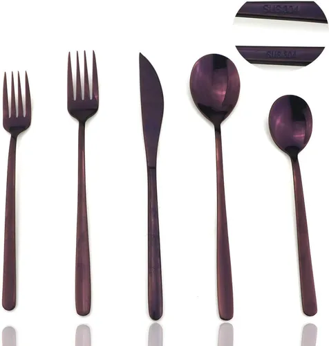 Miniatura 19 de JASHII Juego de cubiertos de acero inoxidable de 24 piezas con acabado brillante para 4 personas, cuchillo de cena, tenedor, cuchara, tenedor
