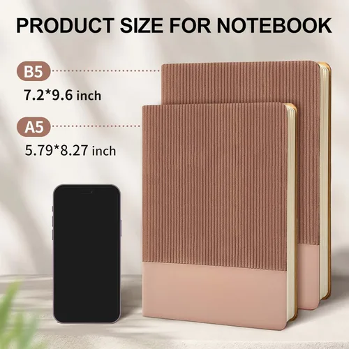 Miniatura 2 de Cuaderno rayado para el trabajo, cuaderno de notas con rayas universitarias, 5.79"x8.27" pulgadas, tamaño A5, cuero PU, para uso diario, 216 páginas