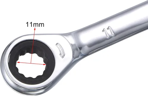 Miniatura 4 de uxcell Llave de trinquete de extremo de caja doble (0.394 in x 0.433 in) métrica 72 dientes 12 puntas llave de trinquete herramientas CR-V