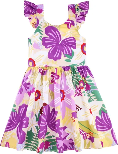 Miniatura 13 de Vestido de verano para niña, de algodón, con diseño floral