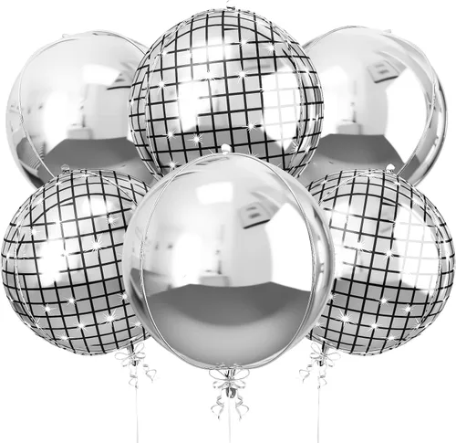 Miniatura 42 de 12 globos redondos de aluminio azul marino, globos de helio 4D de 22 pulgadas, 15 pulgadas, 10 pulgadas, globo de aluminio azul metálico