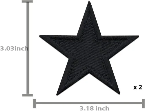 Miniatura 4 de Parches termoadhesivos - Parche de estrella negra 5 piezas Parche bordado apliques A-171