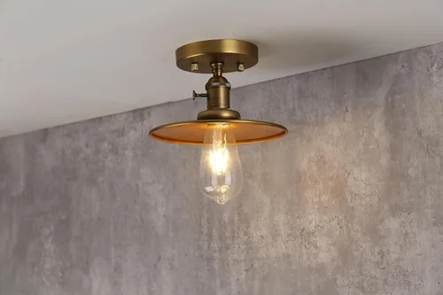 Miniatura 2 de Phansthy Lámpara colgante de techo E26 vintage con pantalla de metal colgante semiempotrada, lámpara colgante industrial Edison para cocina