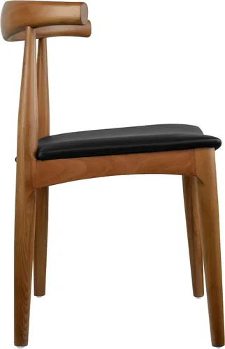 Miniatura 7 de 2xhome Juego de 2 sillas de comedor de madera maciza Asiento acolchado de piel sintética tapizado Silla de brazo moderna estilo granja