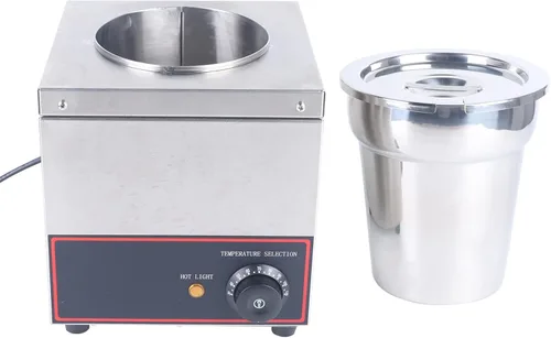 Miniatura 2 de Calentador de alimentos Bain Marie de grado comercial, 1 olla redonda, calentador de alimentos de acero inoxidable, mesa de vapor para catering