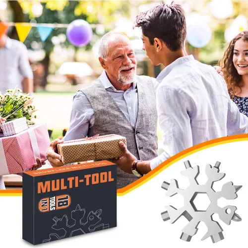 Miniatura 5 de Regalos de Navidad multiherramienta 18 en 1 con diseño de copo de nieve para hombres, tarjetas 20 en 1, multiherramientas para papá de hija e hijo