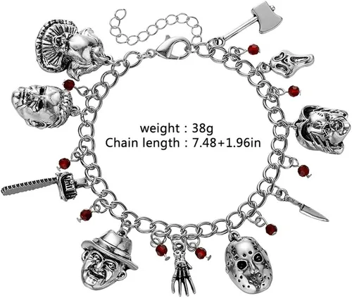 Miniatura 4 de Hanreshe Bracelets Horror Movie Ghost Baby Jason Scary Theme Bracelet Cosplay Jewelry Women Horror Charm Bracelet