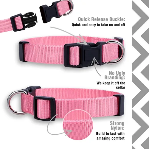 Miniatura 4 de Native Pup Collar básico de nailon para perro, ajustable para mascotas y cachorros pequeños, medianos y grandes, bonitos colores para hombres