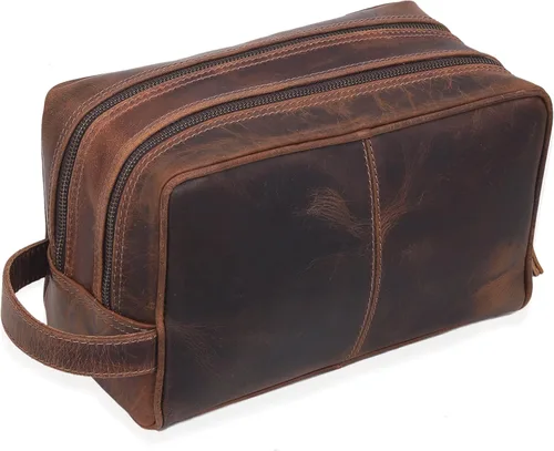 Miniatura 10 de VC VINTAGE COUTURE Neceser de cuero para hombre, extra grande, neceser de cuero para hombre, para viajes, kit de cuero real para hombre, bolsa