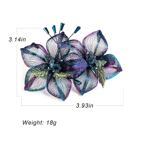 Miniatura 7 de Mistofu Pasadores de alambre de cobre de 3.93 pulgadas, tejido a mano, diseño de alto nivel, accesorios elegantes para el cabello, regalos