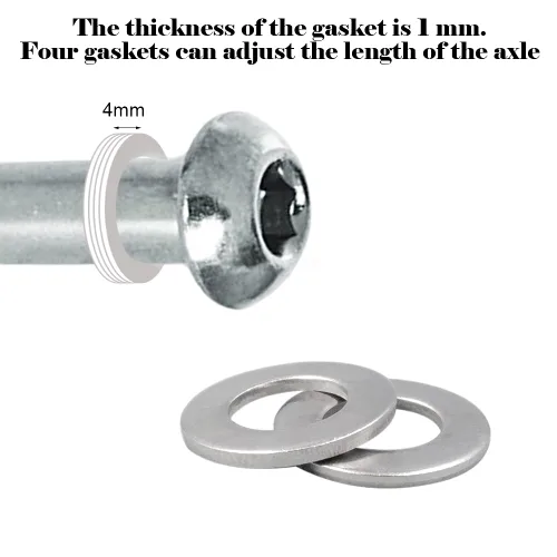Miniatura 3 de M8 - Juego de tornillos Allen para eje de acero al carbono de grado 0.346 x 1.102 in x 3.386 in para delantero trasero 2 3 4 ruedas Stunt Scooter