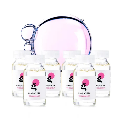 Ampolla nutritiva para el cabello con leche de jengibre con proteínas y provitamina B5 | BE GENEROUS | (paquete de 6 x 0.5 onzas líquidas),