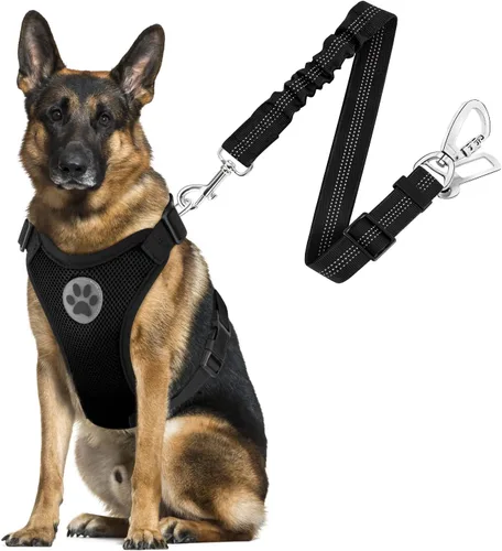 Miniatura 16 de SlowTon Arnés de Cinturón de Seguridad para Perros para Coche, Arnés de Coche para Perros Ajustable de Malla Transpirable y Cinturón de Seguridad