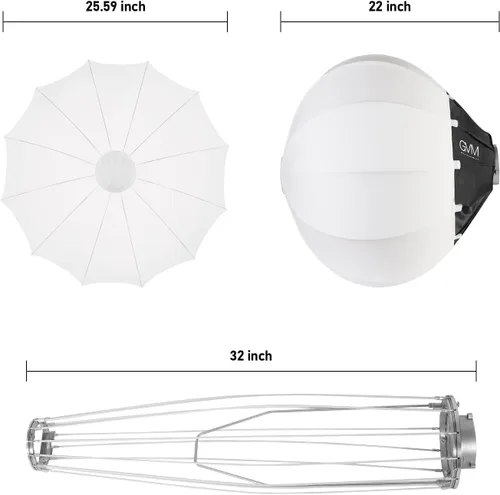 Miniatura 4 de GVM - Modificador de luz suave para farol, 26 pulgadas, ajuste rápido, plegable, luz GVM mejorada para GVM SD80D P80S SD300D SD200D SD200S ST200R
