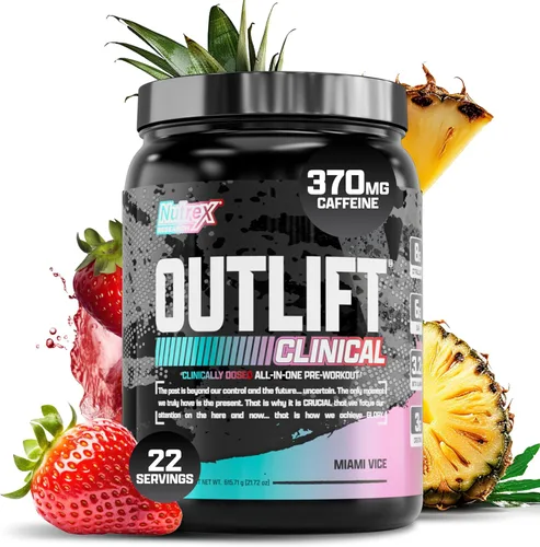 Miniatura 8 de Nutrex Outlift Polvo de Pre-entrenamiento - Pre-entrenamiento Dosificado Clínicamente con Creatina, Citrulina y EAAs - Ponche de Frutas de Sabor