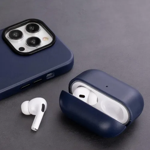 Miniatura 7 de Maogoam Funda de cuero para AirPods Pro 2 con botón, funda de piel auténtica de cera de aceite curtido vegetal para AirPods Pro 2ª