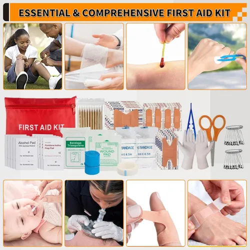 Miniatura 7 de Survival Kit, Gifts for Men Women Teen Boys, 252 pcs Survival Gear and Equipment Mini First Aid Kit for Car Home, Emergency Kit with Molle System