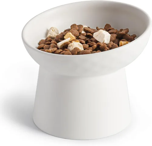 Miniatura 14 de YauYik Cuenco elevado para gatos, color negro, cuencos elevados de comida para gatos con ángulo inclinado, sin estrés, antivómitos, cuenco de agua