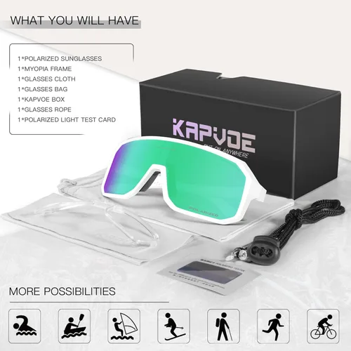 Miniatura 6 de KAPVOE Gafas de sol polarizadas para ciclismo, deportes, UV400, para correr, pesca, béisbol, para hombres y mujeres, K62