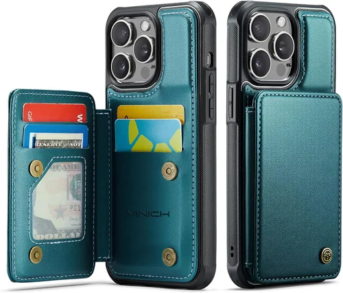 Miniatura 18 de Vinich Funda tipo cartera para iPhone 11 con tarjetero, bloqueo RFID, ranuras de crédito, función atril, a prueba de golpes, para iPhone 11 de 6.1